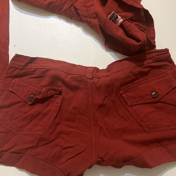 Small Two Piece Shorts and Top in Rust color _ bohemian look - Picture 8 of 8